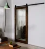 Hotel Style Stile & Rail Sliding Wooden Barn Door Slab with Full Mirror Insert