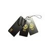 Luxury Recycled Customized Gold Foil UV Brand Name Hang Tag String Paper for Clothing