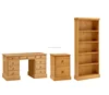 Cheap Modern Style Solid Pine Wooden Bookcase With Study Computer Table