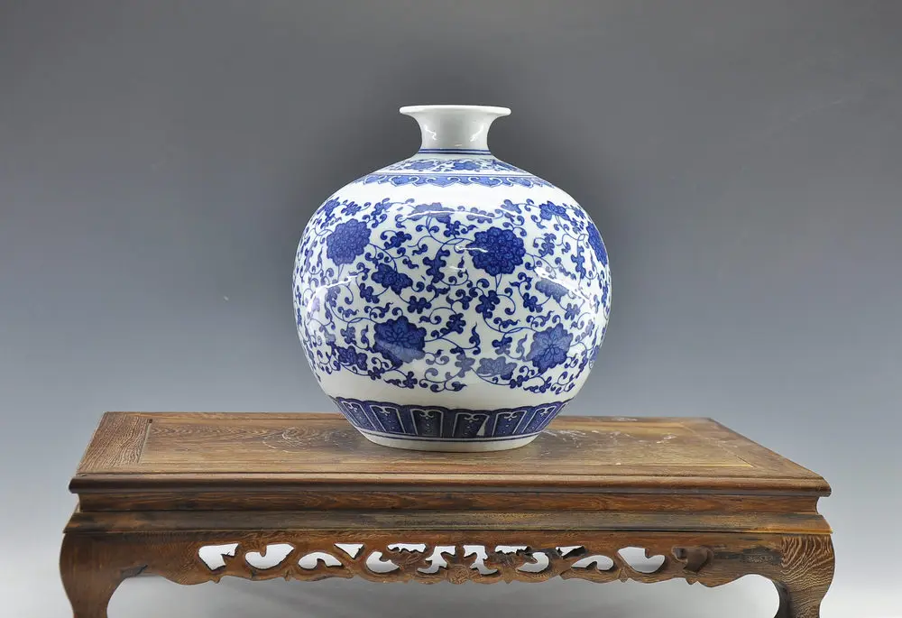 装飾された青と白のセラミック磁器jardiniere安い花瓶 Buy 植木鉢花瓶 アンティーク花瓶 安いフラワー花瓶 Product On Alibaba Com