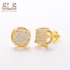 Hip Hop Jewelry Indian Silver Zirconia Ear Ring Stud Pure Gold Earrings For Boys