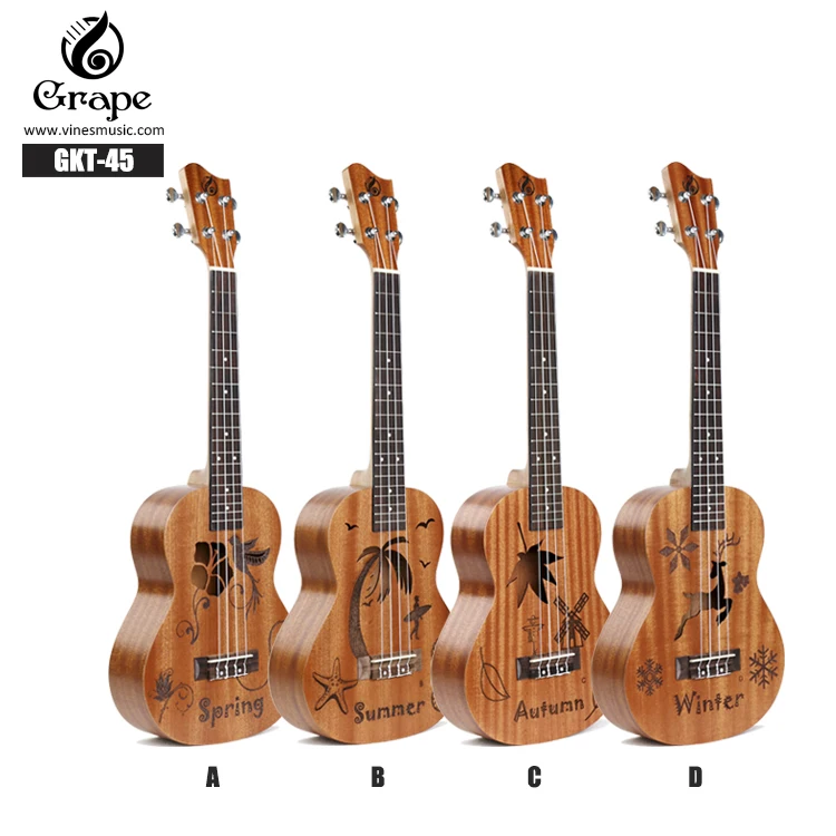 Factory Price China Ukulele Tenor With Engraving Holiday Design - Buy
