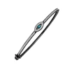 Black Rhodium Plating Silver Material Evil Eye Bangle Bracelet