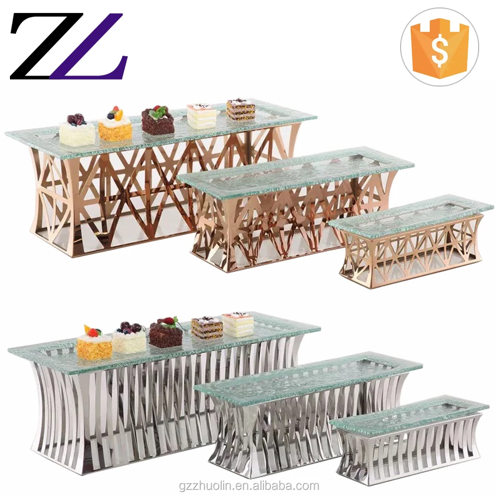 Food And Beverage Service Equipment 3 Tiers Wooden Buffet Elevation Cake Dessert Stand Rack Wood