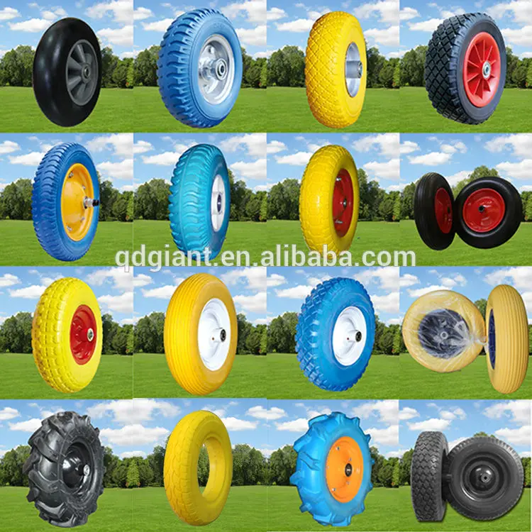 White plastic center polyurethane foam wheels for toys 8x1.75