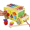 music car toy shape match xylophone octave music knocking pull along truck wooden pull car toy musical bus toy