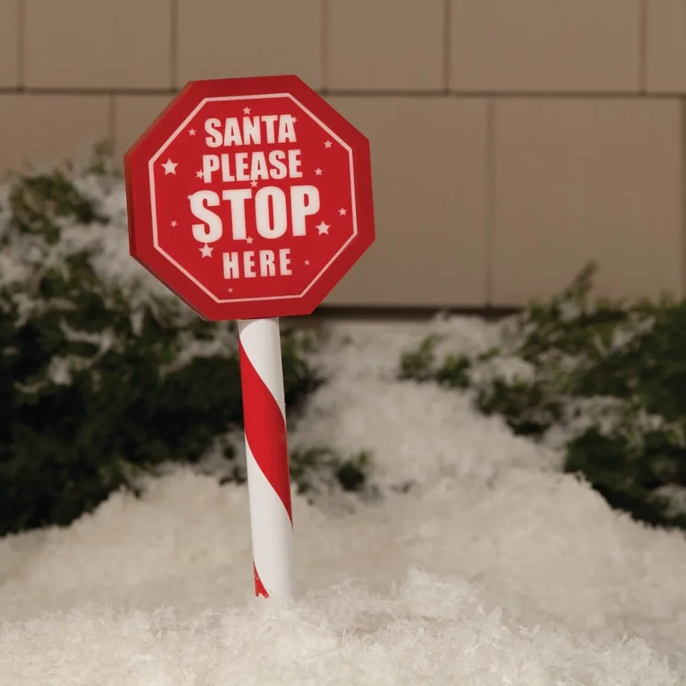 Solar Santa Please Stop Here Stop Here If You Dare Halloween Solar