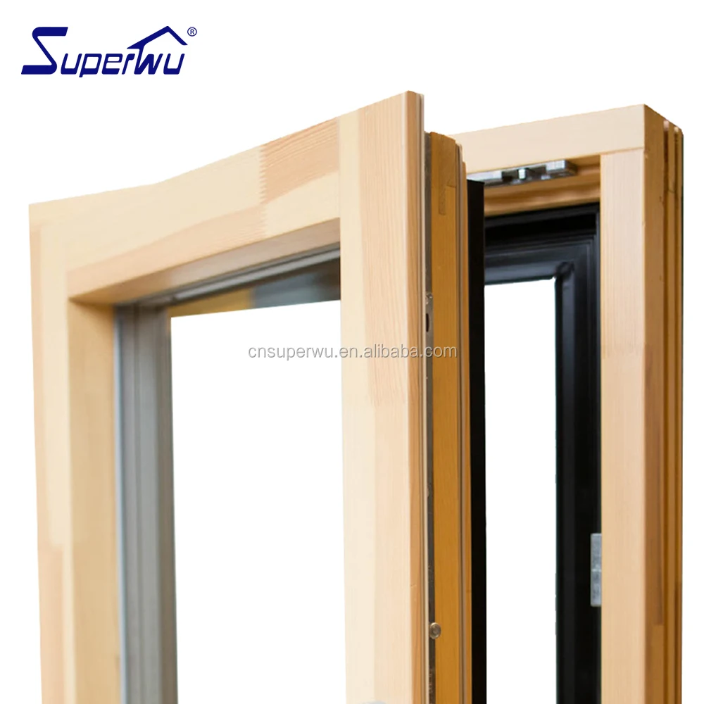 Wooden grain tilt and turn aluminum windows for wooden structure