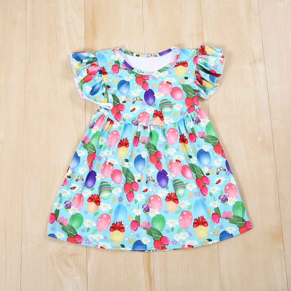 Wholesale Export Girl Dress Fox Print Ruffle Dress Kids Frock Designs ...