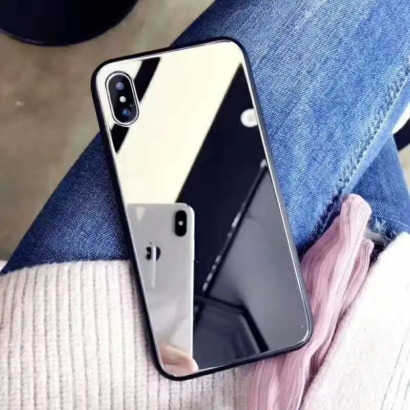 OEM phone case For Iphone X Mobile Shell Personality IP8/7plus Mirror Glass 6s anti radiation custom phone case wholesaler