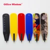 Custom made color printing logo Double-sided large size printing low price plastic flat bookmark ball pen