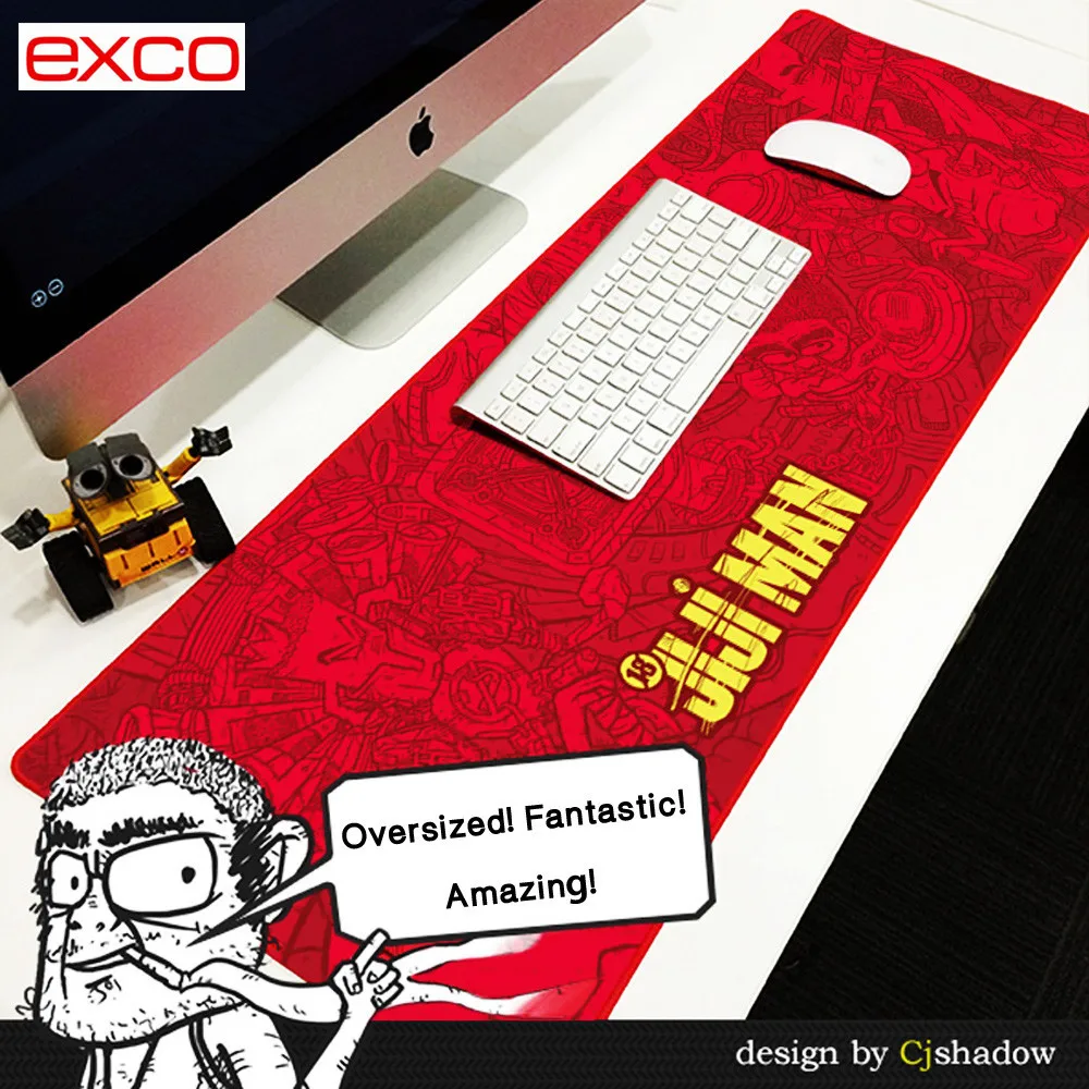 Exco Big Custom Printed Gaming Rubber Mouse Pad With Stitching Edge