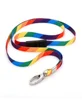 Hot Selling CheapPolyester Sublimation Custom Rainbow Colored Lanyards