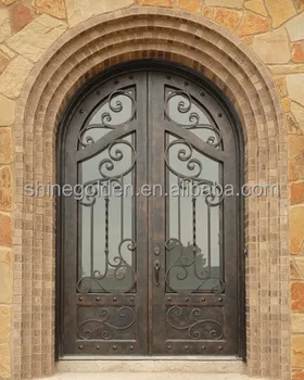 Gyd 15d0586 American Standard Arched French Iron Doors With Glass Buy Arched French Iron Doors Wrought Iron Door Arched French Doors Interior