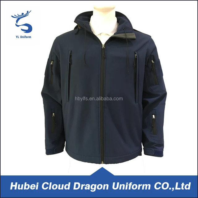Waterproof blue security guard jackets men winter