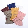2019 6 Color Cute Baby Girl Ruffle Solid Color Romper Jumpsuit Outfits Sunsuit for Newborn Infant Children Clothes Kid Clothing