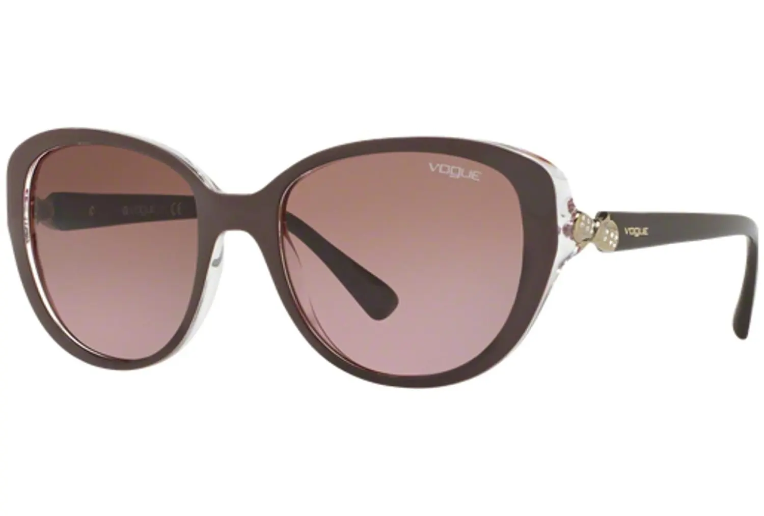 Vogue VO5031S Sunglasses 238714-58 Pink Gradient Brown Top Dk Bordeaux//pink Transp Frame