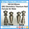 free ship g2 titanium nail domeless 14mm and 18mm and 10mm ti nail for smoking glass pipe tip