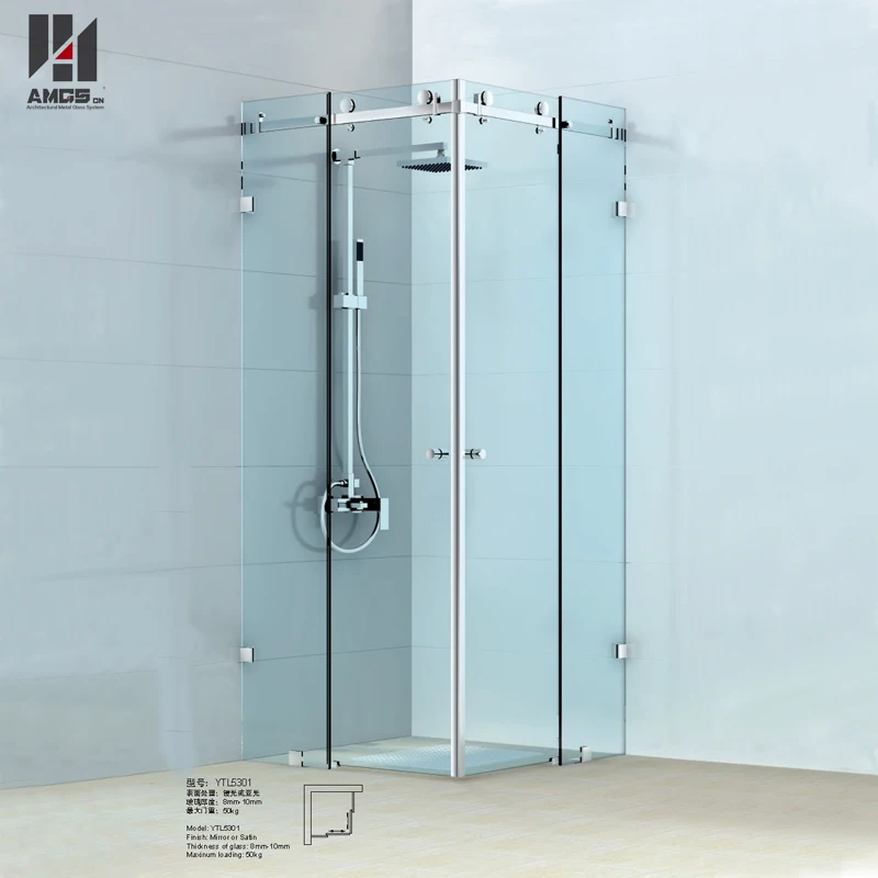 3 Panels Bathroom Room Frameless Sliding Glass Shower Door Buy 3