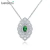 LUOTEEMI Trendy Luxury Gorgeous White Gold Plated Women Fashion Jewelry Birthday Present Zircon Necklace