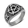 Punk titanium steel ring, men pentagram ring, rock and roll style accessories wholesale ring YSS713
