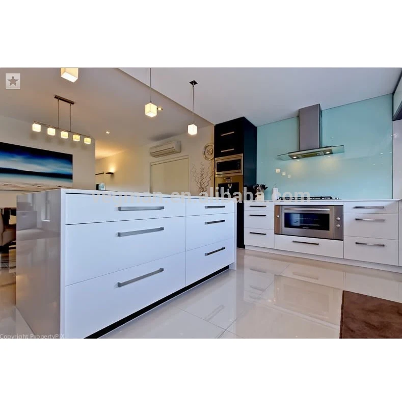 White Gloss Laminated Mdf Kitchen Cabinet Doors For Modern