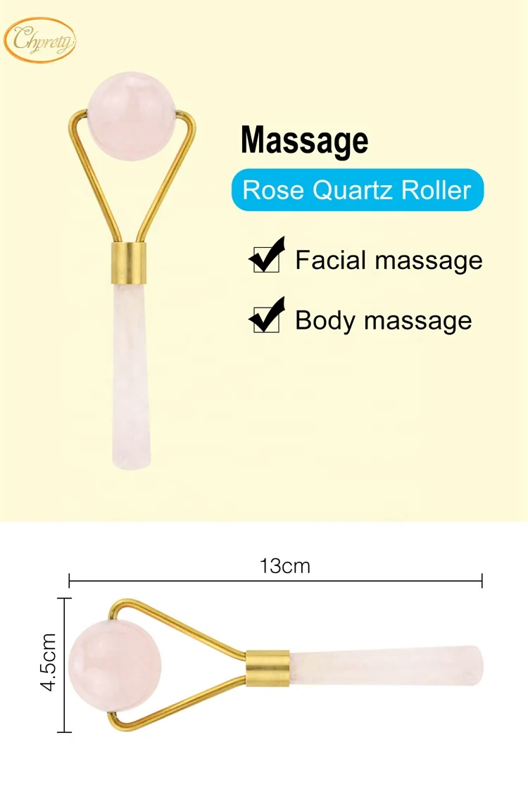Wholesale factory directly sell Massage Anti-Aging Facial Tool natural rose quartz Crystal jade Roller for face and body