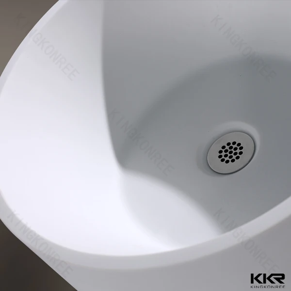 Western Style Pedestal Stone Sink Round Top Freestanding Wash Basin