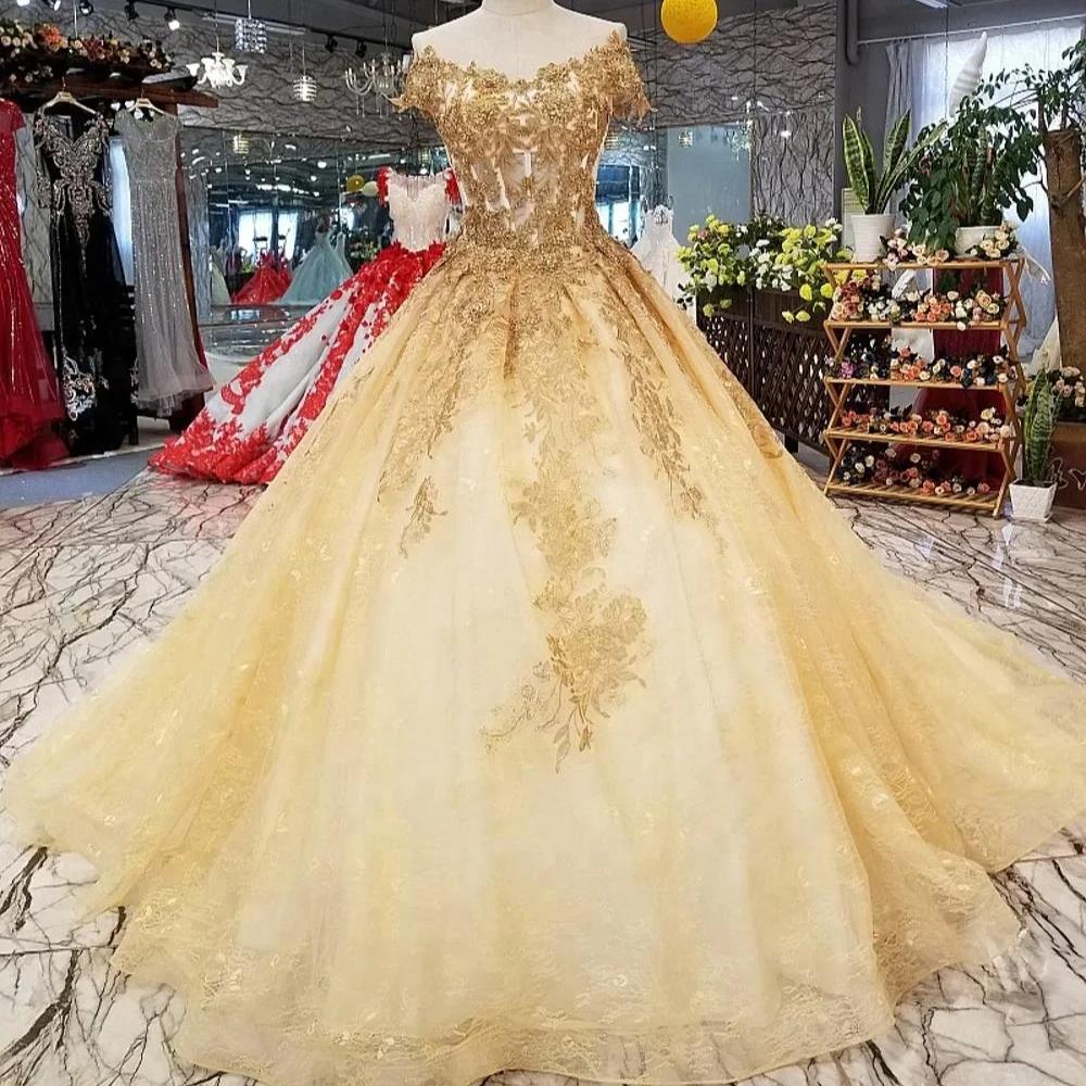 golden gown for bride