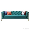 European Classic Living Room Sofa Set In Genuine Leather