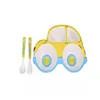 Bamboo fiber children 's tableware four - cell plate baby cartoon rice bowl baby bowl spoon fork