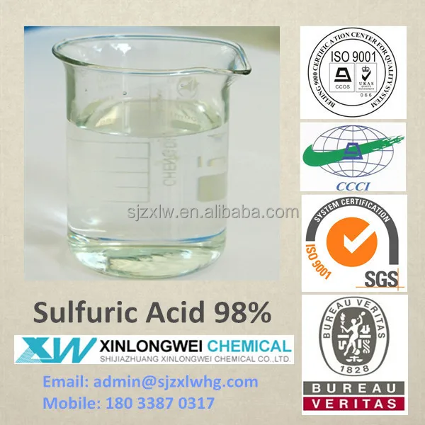 (iso 90012008&sgs Certified)sulfuric Acid/sulphuric Acid 93 98 For Cleaning/mining/leather