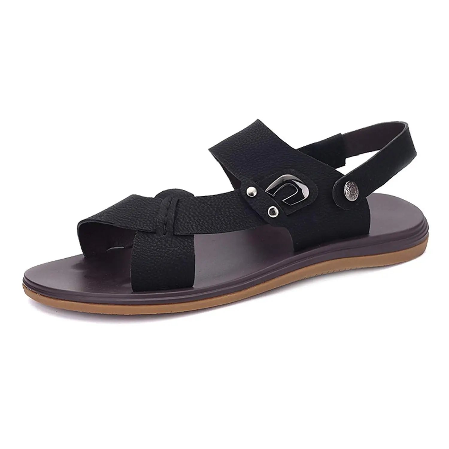 mens faux leather slippers