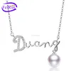 FEIRUN 8mm round AAA 925silver pearl pendant jewelry, real pearl pendant, pearl pendant setting