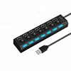 Factory Wholesale 7 Ports LED USB High Speed 480 Mbps Adapter 2.0 USB Hub For Computer