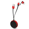 Cheap red TPE Android Mobile Phone 2 in 1retractable Usb Data Cable
