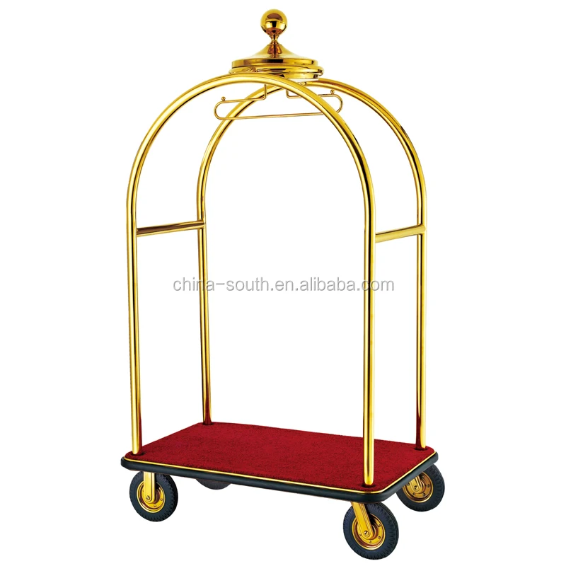 Titanium Gold Coated Hotel Bellman Luggage Trolley Buy High Quality