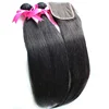Alibaba Wholesale Remy Malaysia Hair Natural Black Silk Straight 3 Bundles Hair With Lace Closure