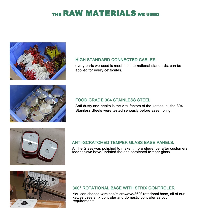 Custom 1.8L Water Glass Electronic Home Appliances Boil Dry Protection Electric Kettle 