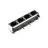 RJ45 1X4 1*4 Network Ethernet FEMALE SOCKET with light RIGHT ANGLE 56 8P8C female jack connector