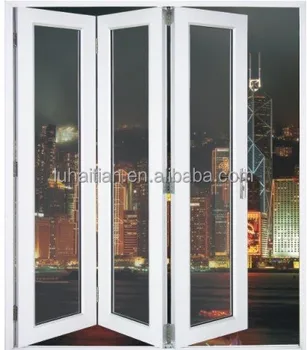 Metal Glass Double Doors high quality upvc exterior folding door with tempered double glass Metal Glass Double Doors high quality upvc exterior folding door with tempered double glass
