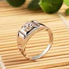 Pure 14K Solid White Gold Moissanite Diamond Engagement Rings For Men Certified 0.25 Carat Round Brilliant Cut VS D-E-F
