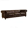 Contemporary Vintage Genuine Grain Sectional Living Room Furniture Luxury Chesterfield Recliner Leather Sofa