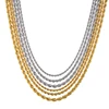 18k Stainless steel 3mm 4mm 5mm 20inch 22inch 24inch 26inch rope chain necklace