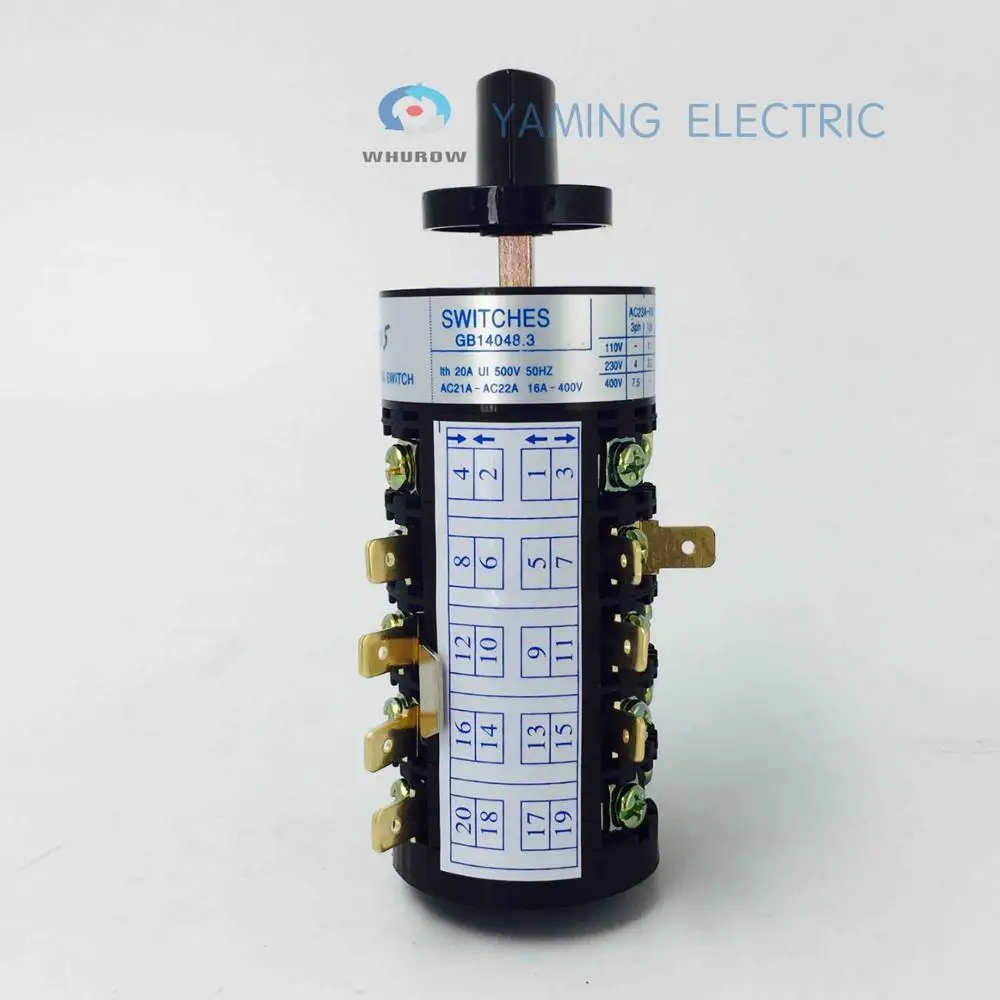 Hz5b20/5 Rotary Cam Switch 20a 5 Poles 3 Position Universal Changeover