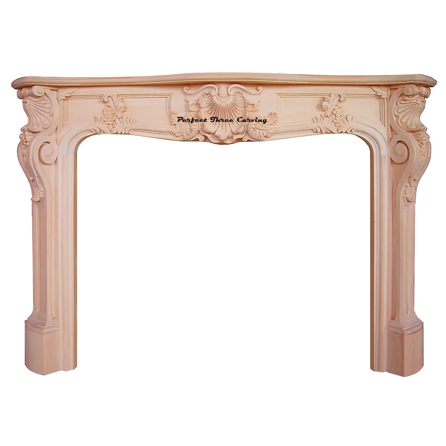 Scroll Shell Carved Wooden Fireplace Mantel Pt8023 Buy Mantel
