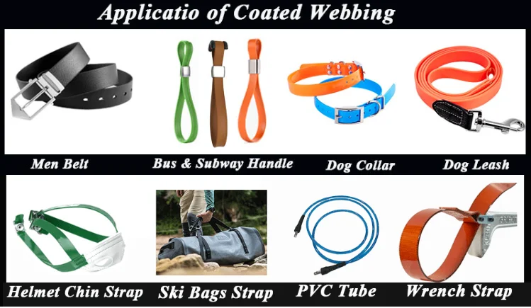 coated nylon webbing strap for dog collar and leash