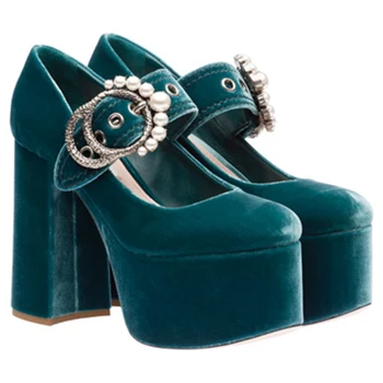 dark green mary jane shoes