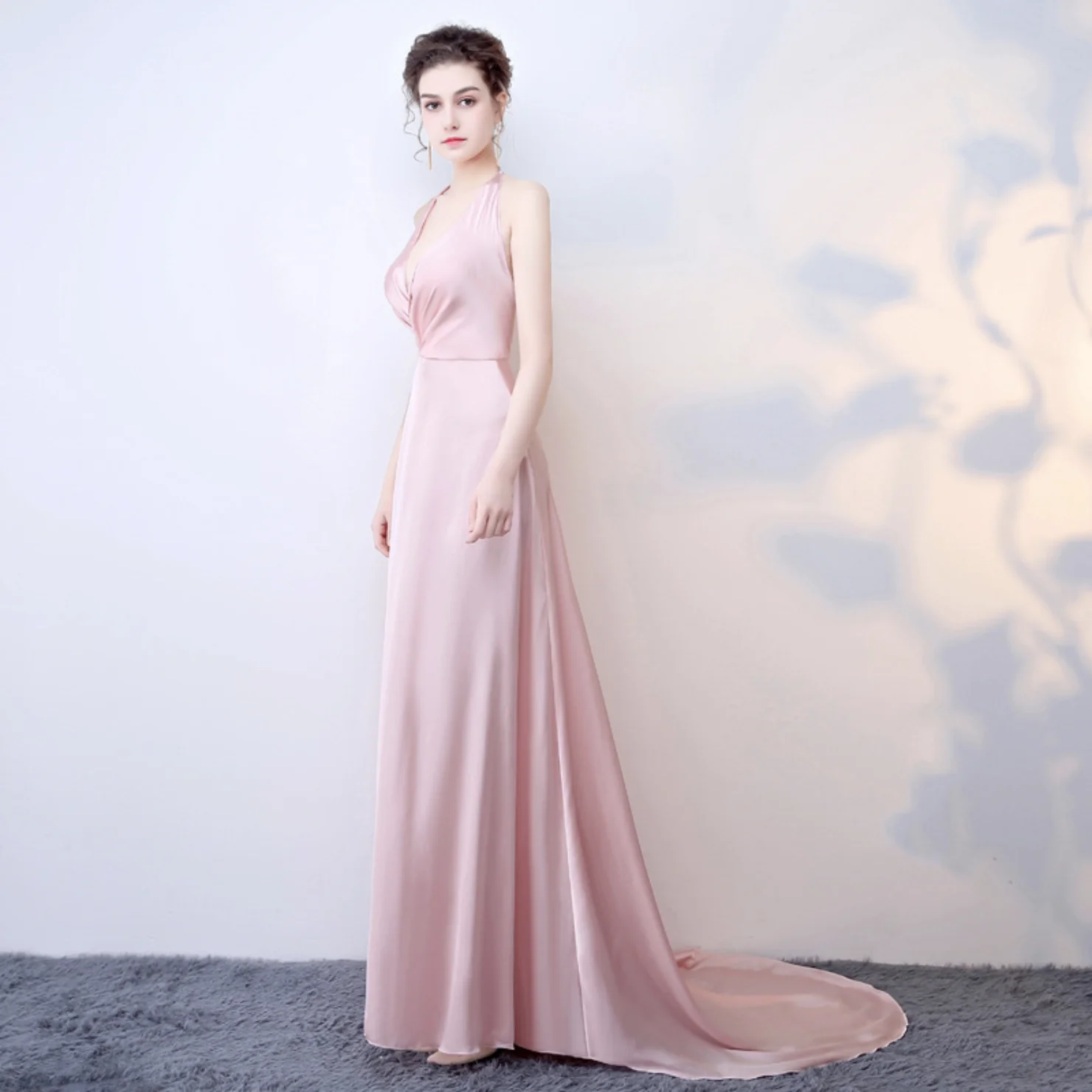 655 Sexy Women Halter Evening Dress 