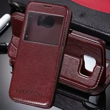 luxury original case for samsung galaxy s6 s 6 g9200 by fashion pu leather holster view phone flip window retro stand bag cover